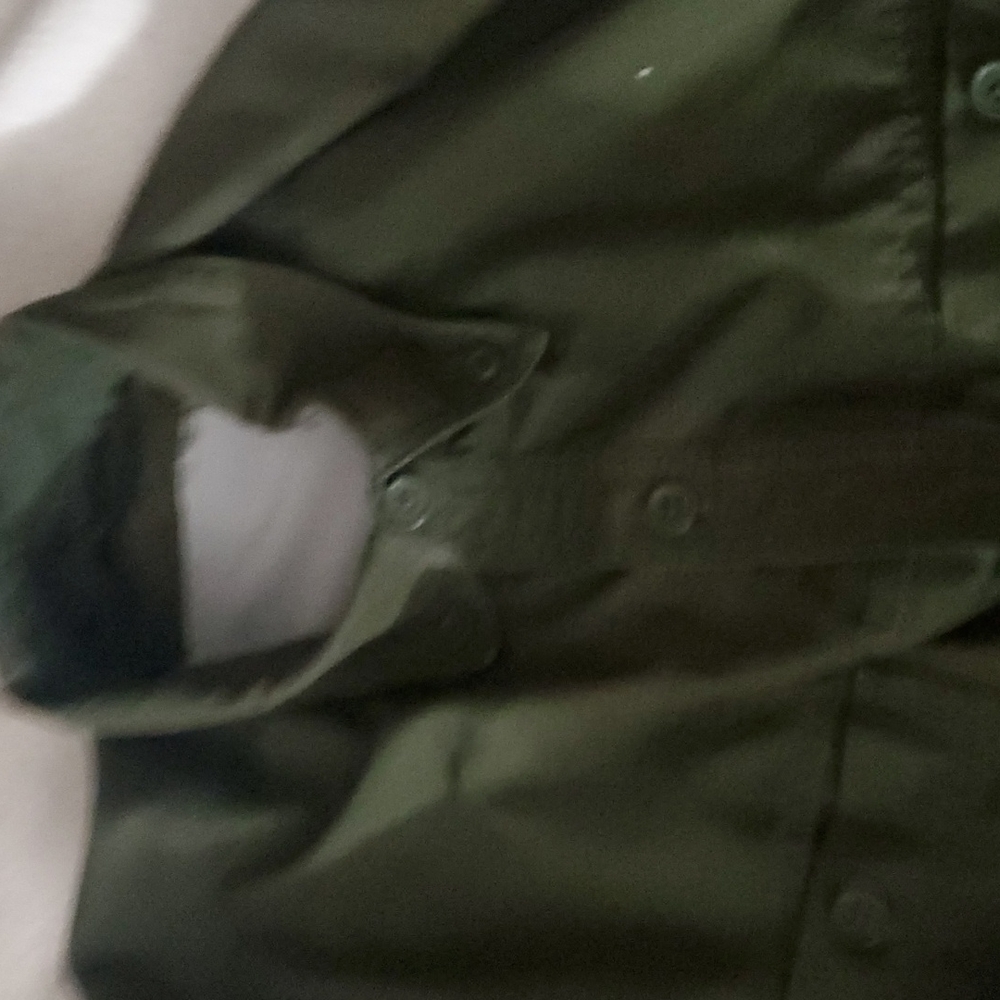 Dark Olive Green button up and button down collar men's shirt